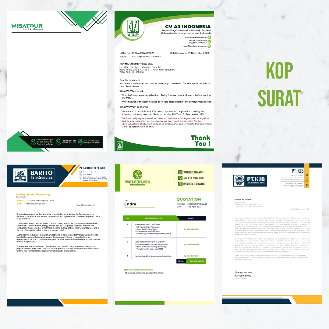 Project KOP SURAT Desain Murah Cepat